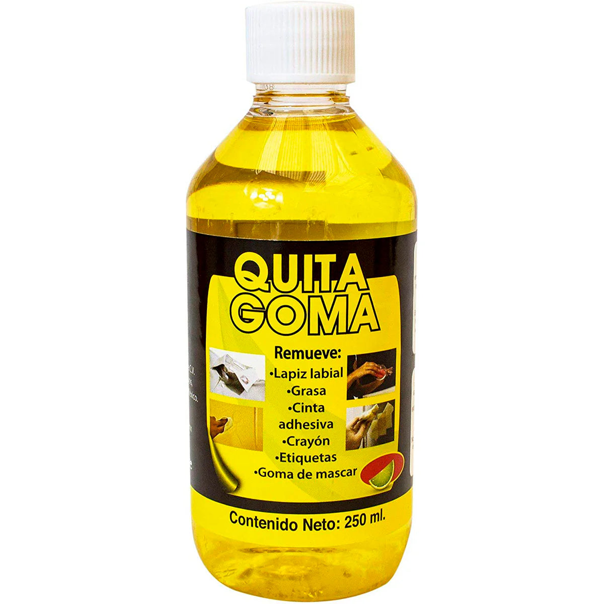 Quita Goma Removedor Líquido Multiusos 250ml Quitagoma Eliminador de Adhesivos y Residuos, Ideal para Superficies Variadas, Limpieza Rápida y Eficaz, Perfecto para Hogar, Oficina y Taller.
