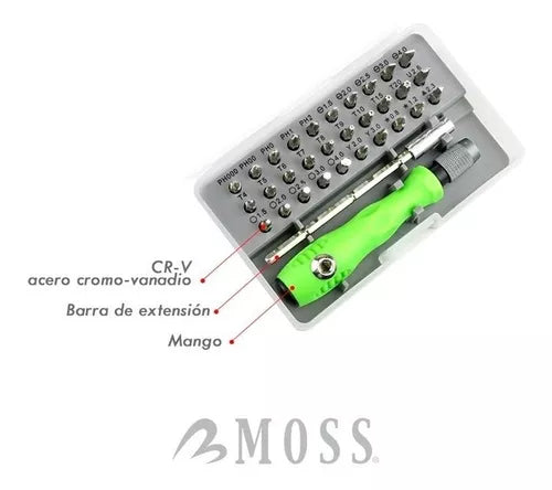 Desarmador puntas intercambiables BAKU BK-3035 30 Puntas En 1 Vikingotek