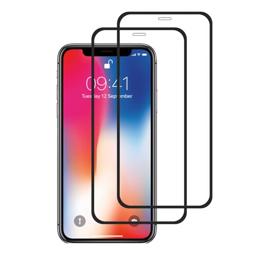 2 Piezas Mica Cristal Templado Transparente 9d Completa Para Iphone X/ XS/ 11 Pro  Vikingotek