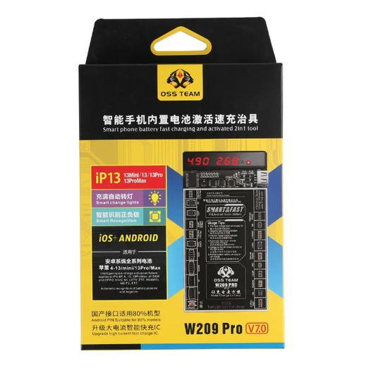 Activador Y Cargador De Batería W209 PRO V7.0 OSS TEAM Hasta 13 Pro Max Baterias Android y Iphone Vikingotek