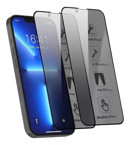 2 Piezas Mica Cristal Templado 9d Completa De Privacidad Para iPhone 14 Pro Max  Vikingotek