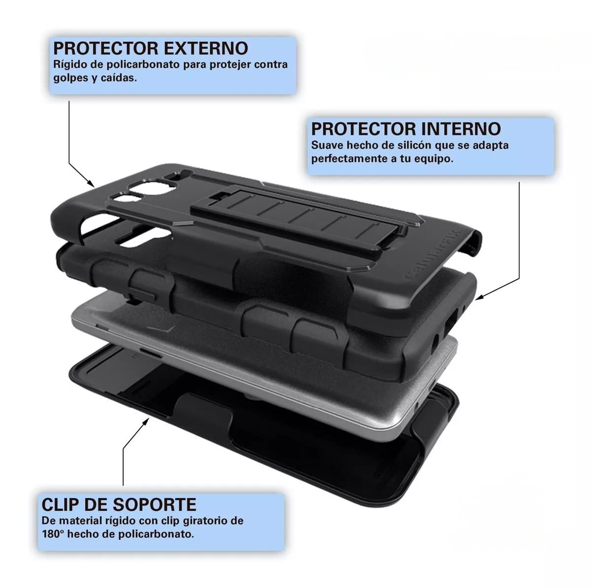 Funda De Uso Rudo compatible con : iPhone 7 Plus y 8 Plus Vikingotek - Imagen 6